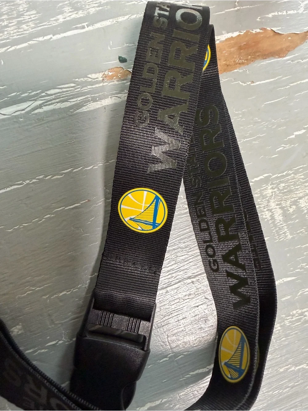 NBA Golden State Warriors Black Lanyard with Logo Key Clip